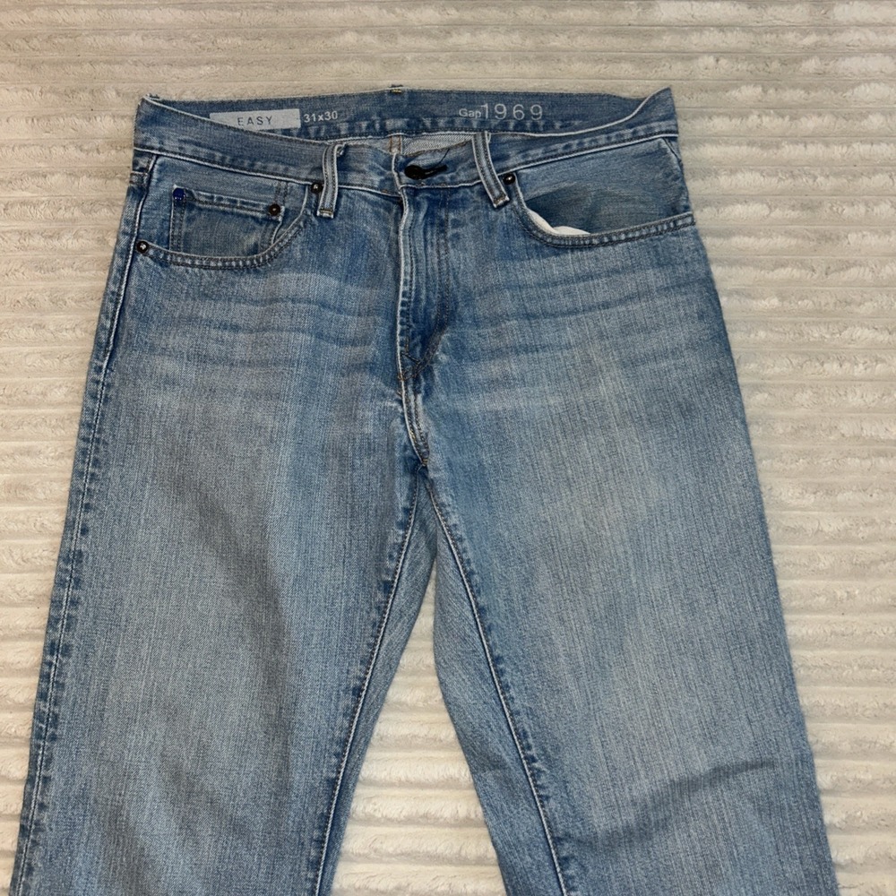 Gap 1969 Jeans Men's 31 Blue Straight Leg Medium Wash Denim31x30 - Picture 2 of 9